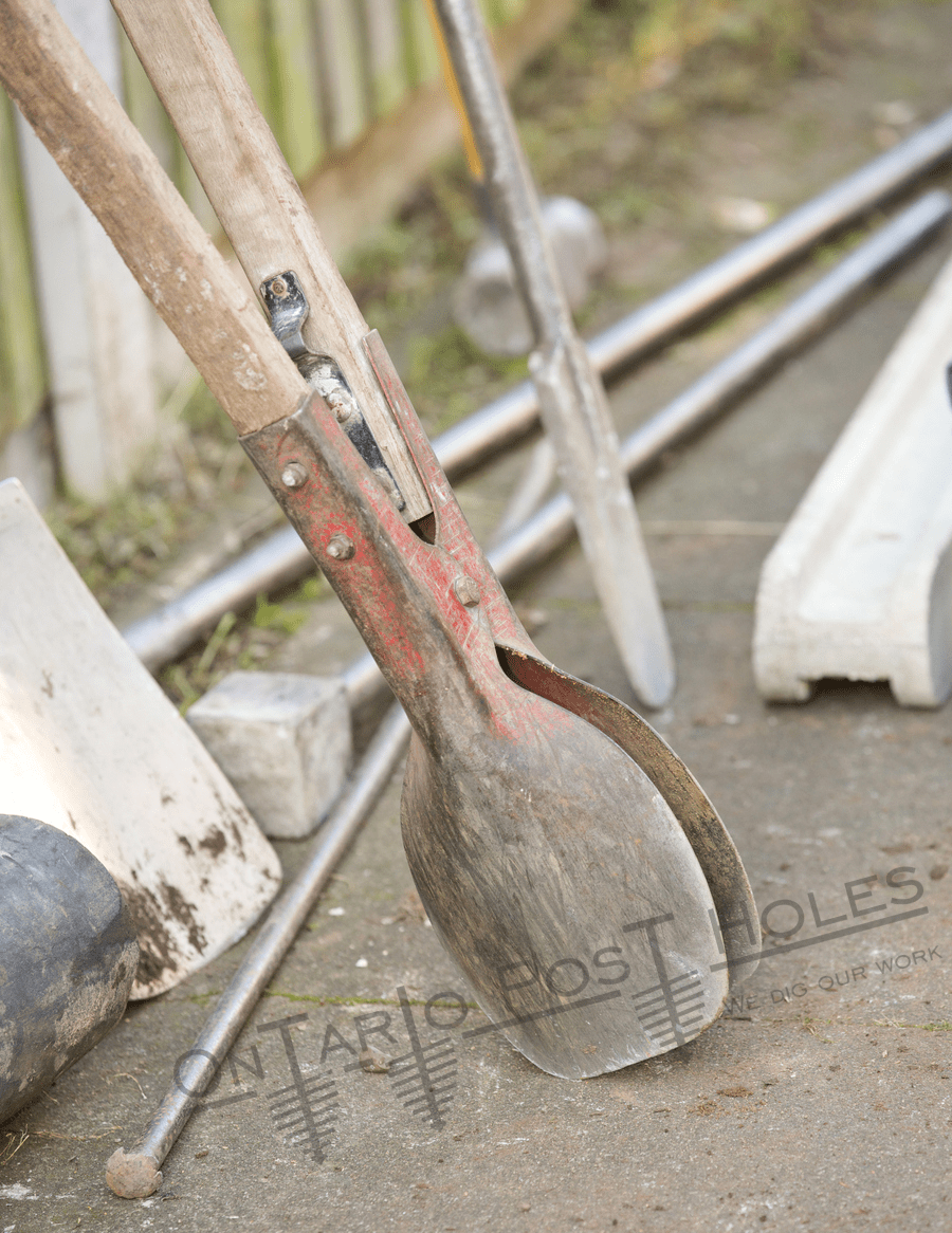 Post hole digging tool that is used for digging post holes